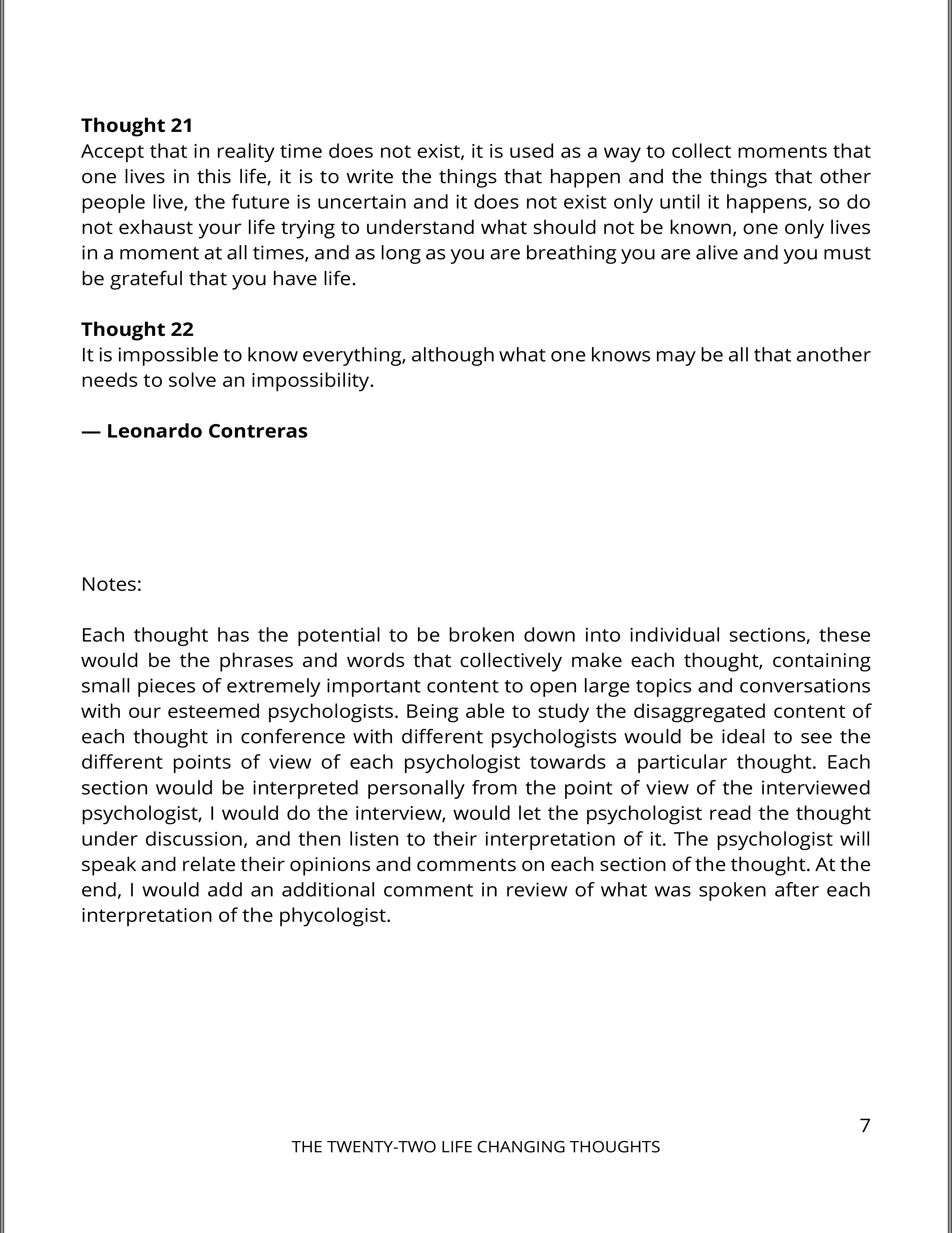 Page 7 - THE TWENTY TWO LIFE CHANGING THOUGHTS